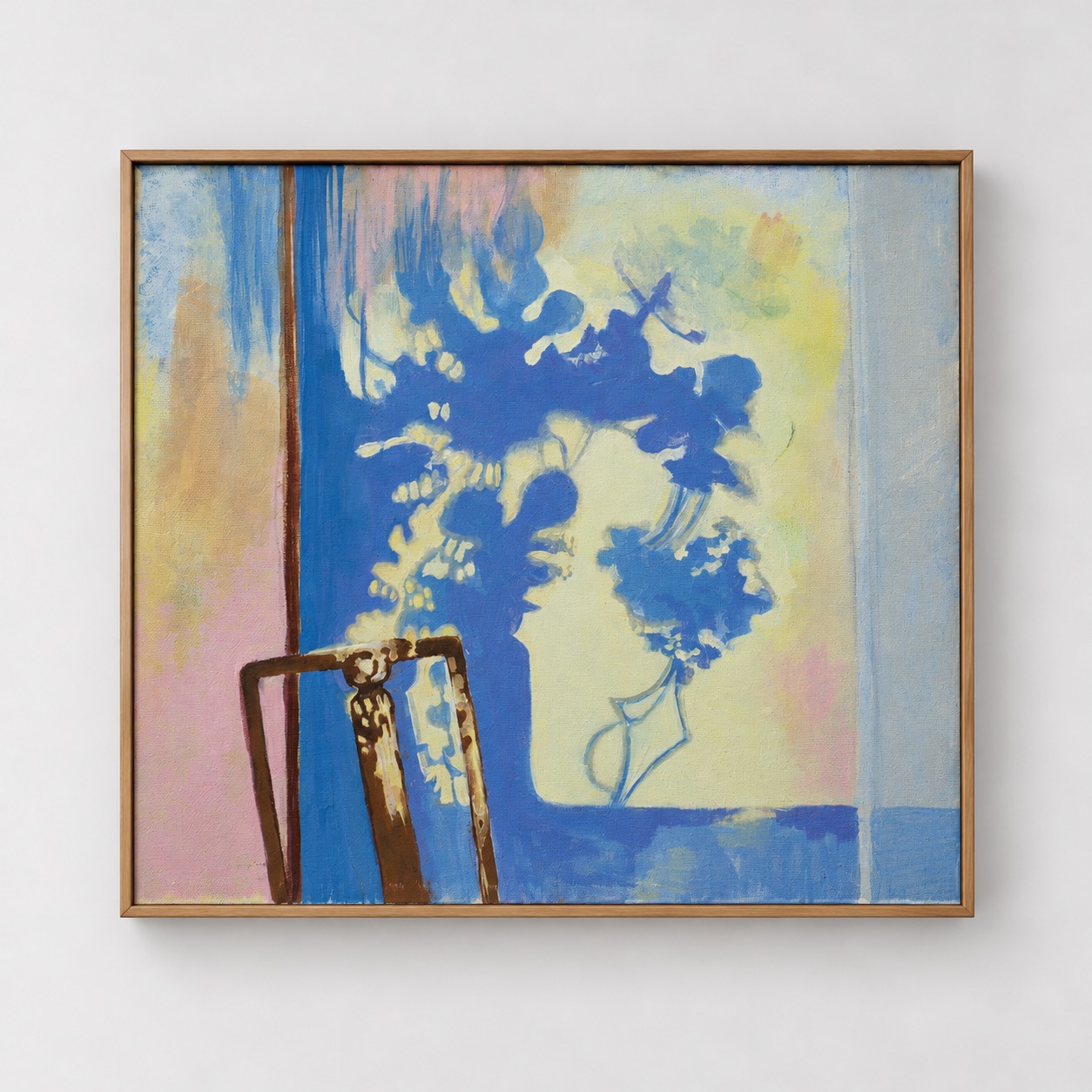 Summer Time Tranquility by Fiamma Franchetti Bond, framed and hung on a pale wall