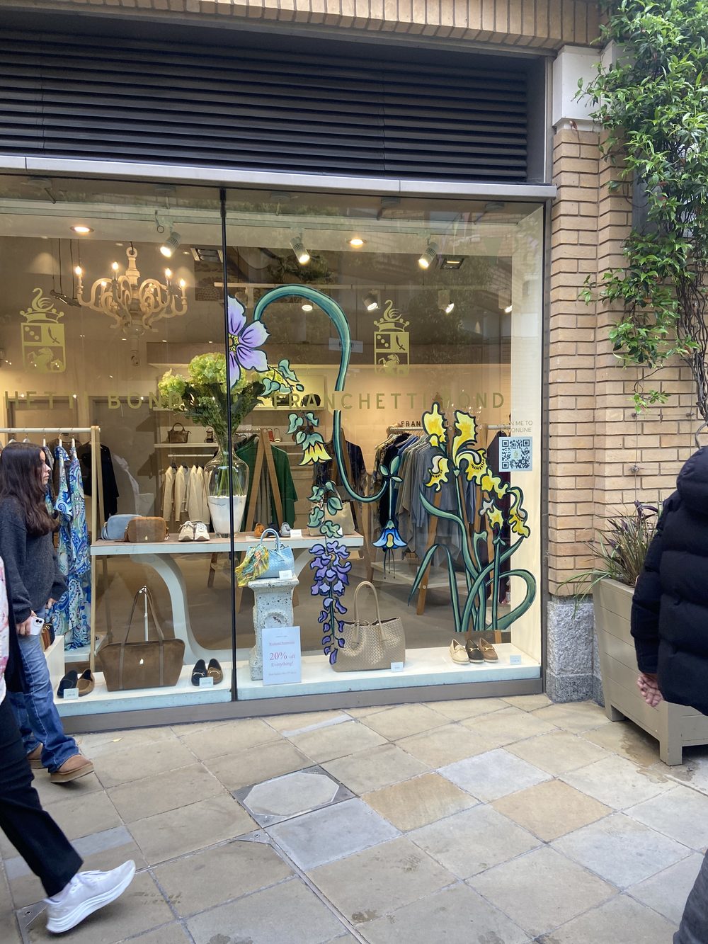 The window at the end of the first day, with most of the flowers painted